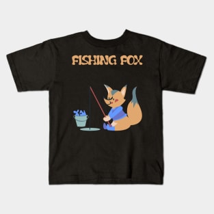 The fishing fox Kids T-Shirt